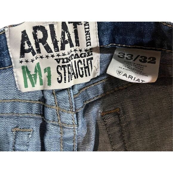 Ariat Denim M1 Vintage Paul Straight Leg Blue Jeans Men size 33/32 - Picture 11 of 12